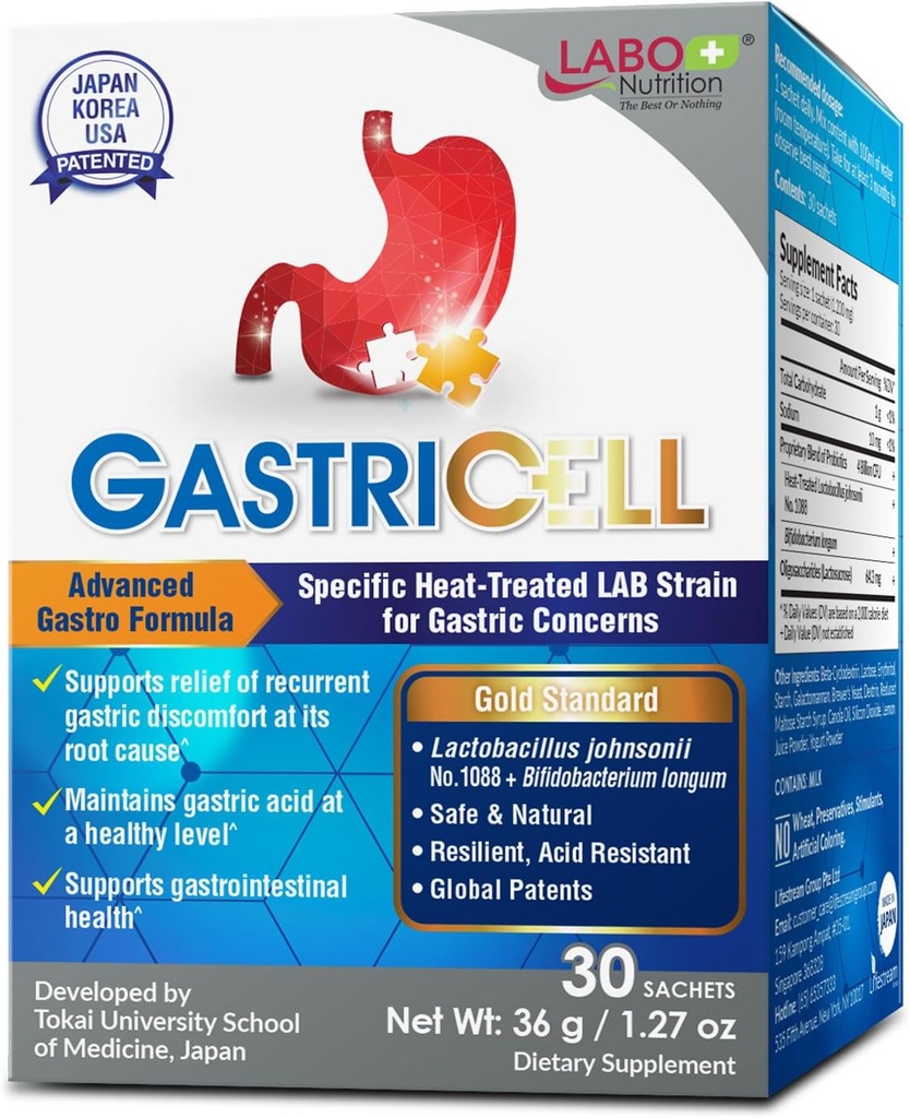 LABO Nutrition GASTRICELL - Acid Reflux, Heartburn, Recurring Gastric Discomfort, Natural Defence Against Gastric Distress 30 sachets 2