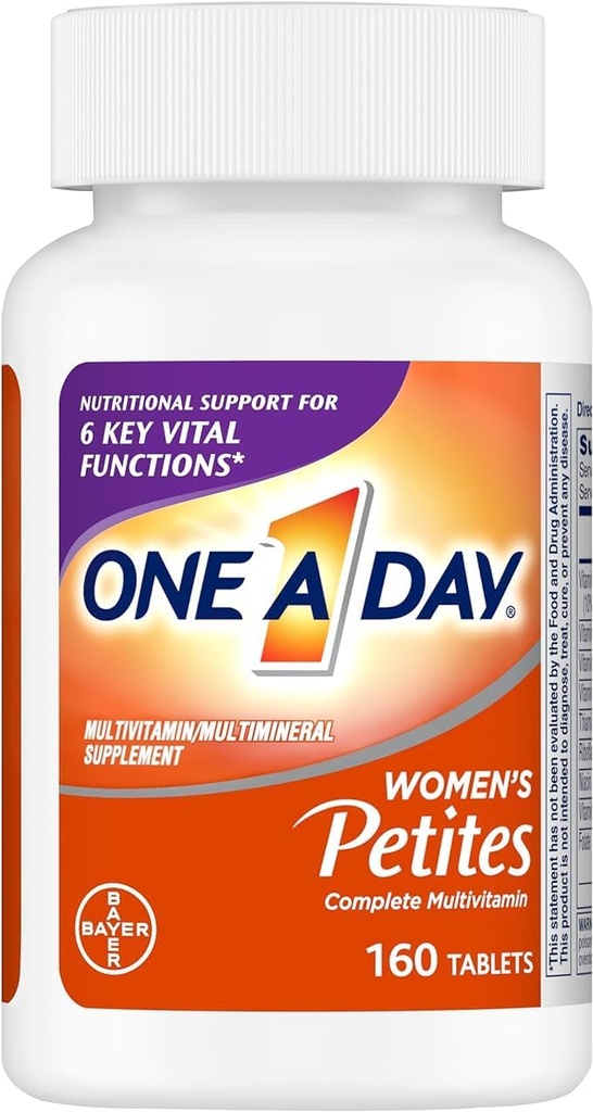ONE A DAY Women’s Petites Multivitamin,Supplement with Vitamin A, C, D, E and Zinc for Immune Health Support, B Vitamins, Biotin, Folate (as folic Acid) & More,Tablet, 160 Count (Pack of 2) 3