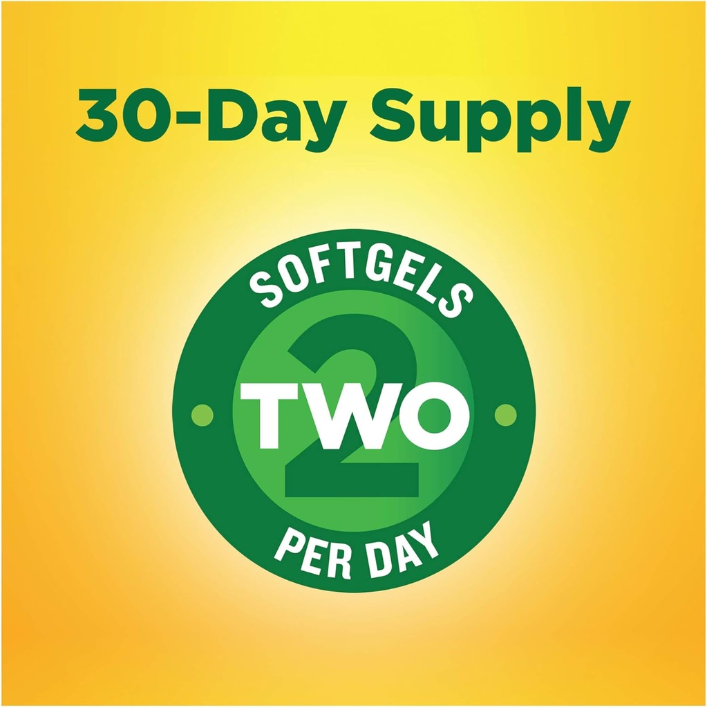 Nature Made Burp-Less Fish Oil 1200 mg, 60 Softgels, Fish Oil Omega 3 Supplement For Heart Health (Pack of 3) 5