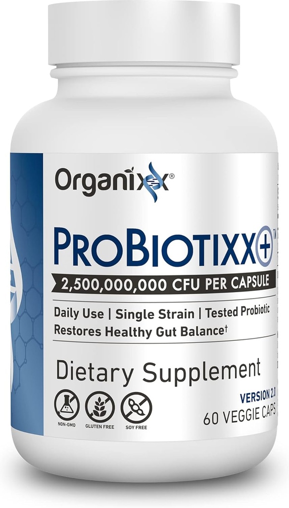 Organixx ProBiotixx+ Probiotic Supplement, Daily Probiotics for Women & Men For Digestive Health Gut Health, Immune Support, 2.5 Billion CFU, Gluten Free, Non GMO, Shelf Stable, 60 Vegetarian Capsules 2