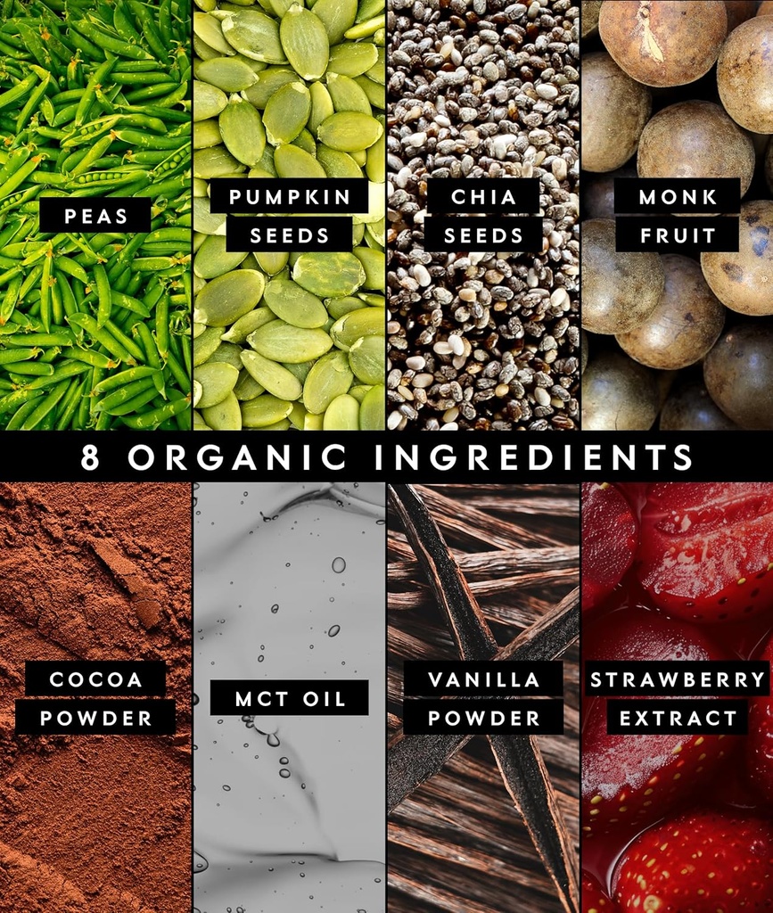 Truvani Vegan Pea Protein Powder | Chocolate Strawberry | 20g Organic Plant Based Protein | 10 Servings | Keto | Gluten & Dairy Free | Low Carb | No Added Sugar 5