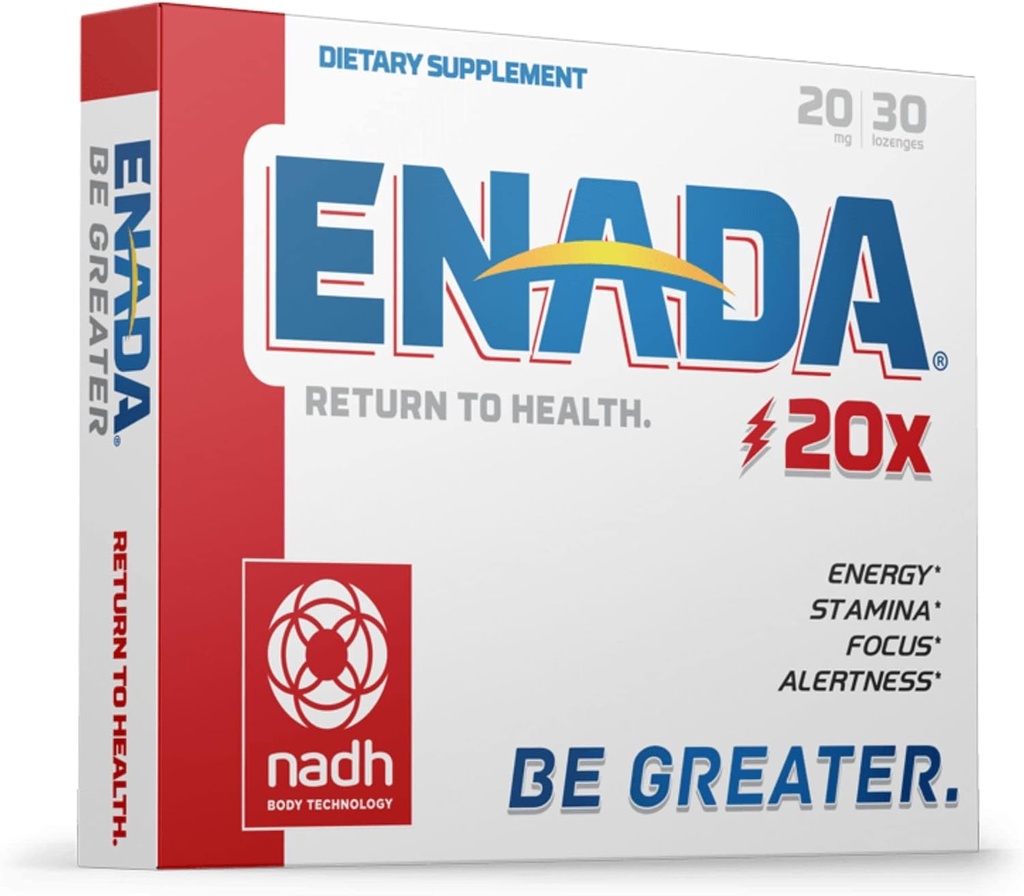ENADA 20 x NADH Supplement | Boost Energy, Mental Focus, Stamina | Support Fatigue, Cell Regenerator | 20mg NADH 30 Lozenges (1 per serving) | Natural Energy Supplements for Women and Men 2
