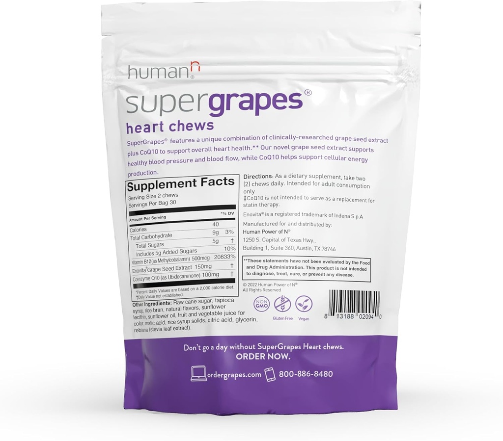 Humann SuperGrapes Chews & SuperBeets Energy Plus 5