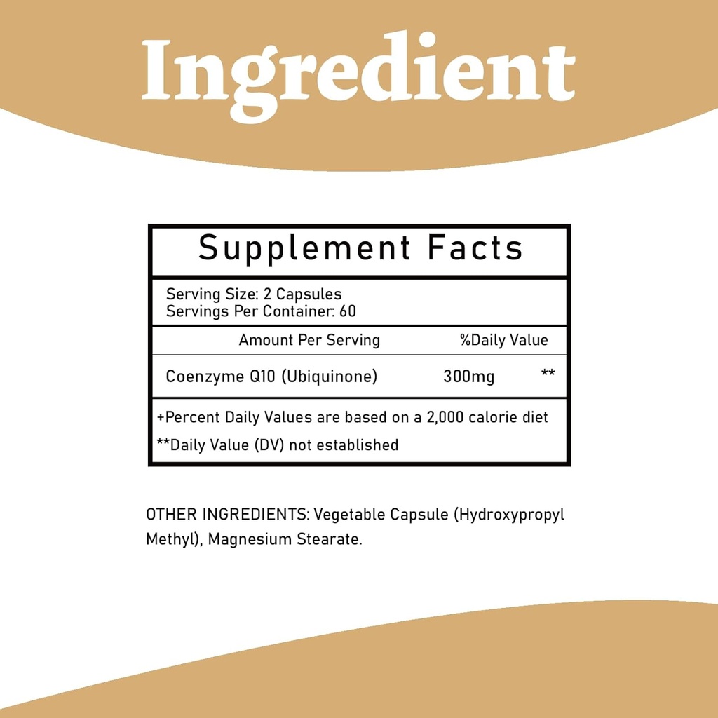 CoQ10 300mg - 120 Capsules - High Absorption - Non-GMO - Gluten-Free - Coenzyme Q10 - CoQ10 Capsules 3