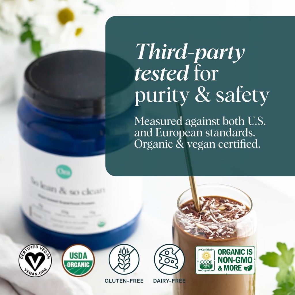 Ora Organic Vegan Protein Powder Chocolate, Vanila & Greens Powder Bundle: 22g Plant Based, Chocolate, 20 Servings + 21g Plant Based, Vanilla, 20 Servings + Organic Super Greens Drink, 30 Servings 3