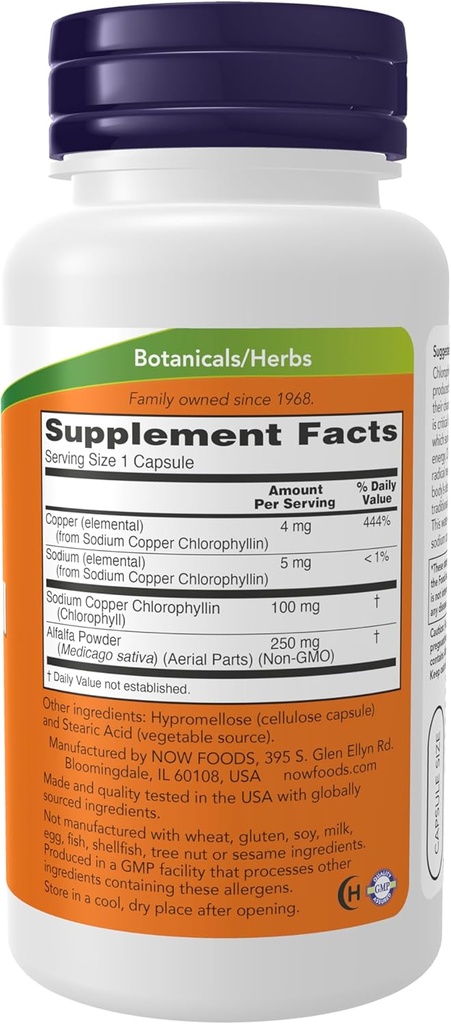 NOW Foods Chlorophyll 100 mg Caps, 90 ct 3