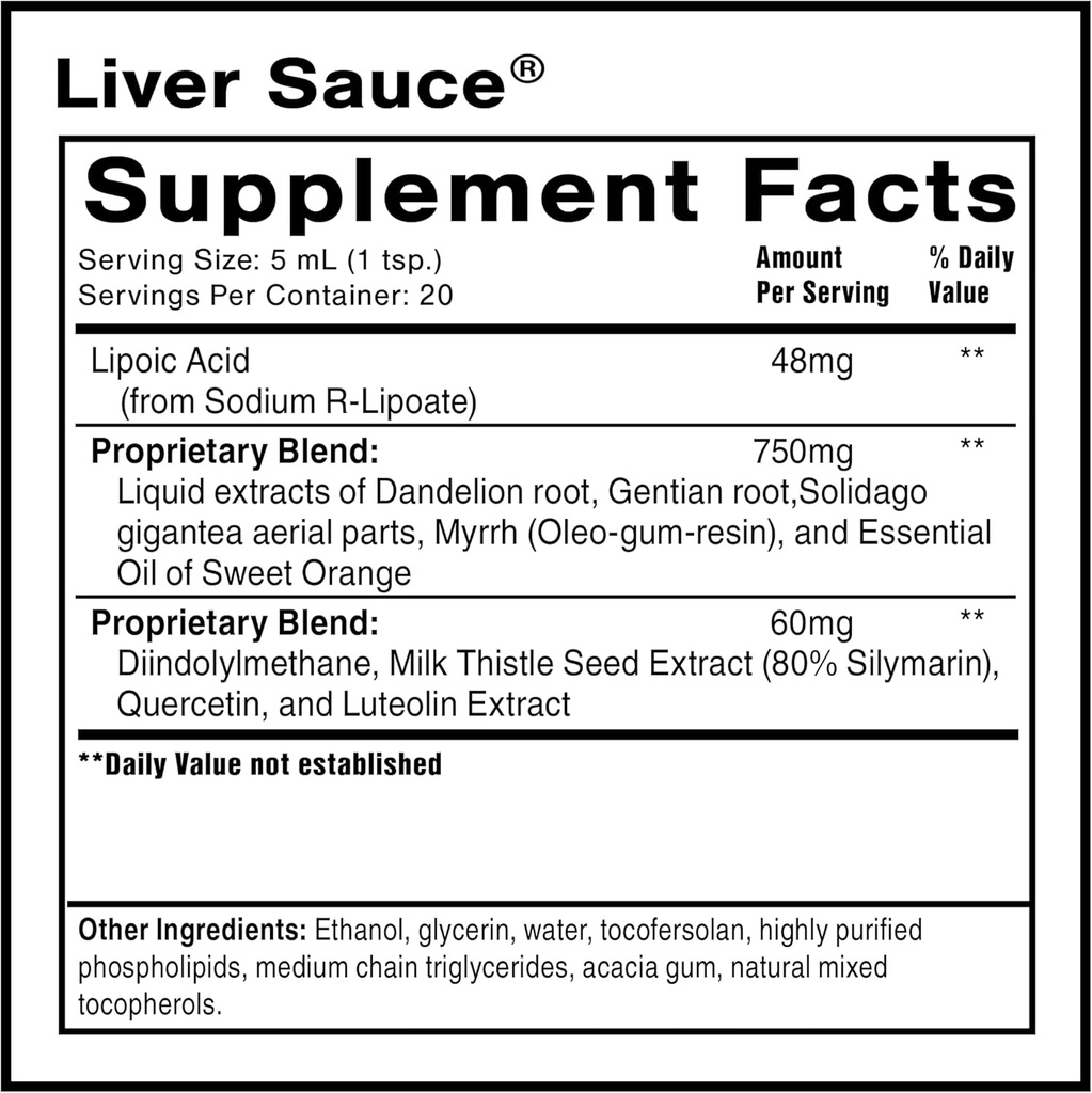 Quicksilver Scientific Liver Sauce - Liposomal Liver Detox with DIM, Quercetin, Lipoic Acid, Milk Thistle and Dandelion Root Supplement - Supports Bile & Toxin Momentum (100 ml / 3.38 oz) 3