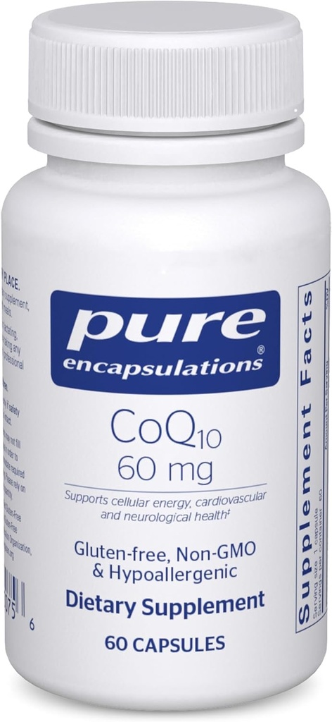 Pure Encapsulations CoQ10 60 mg | Coenzyme Q10 Supplement for Energy, Antioxidants, Brain and Cellular Health, Cognition, and Cardiovascular Support* | 60 Capsules 2