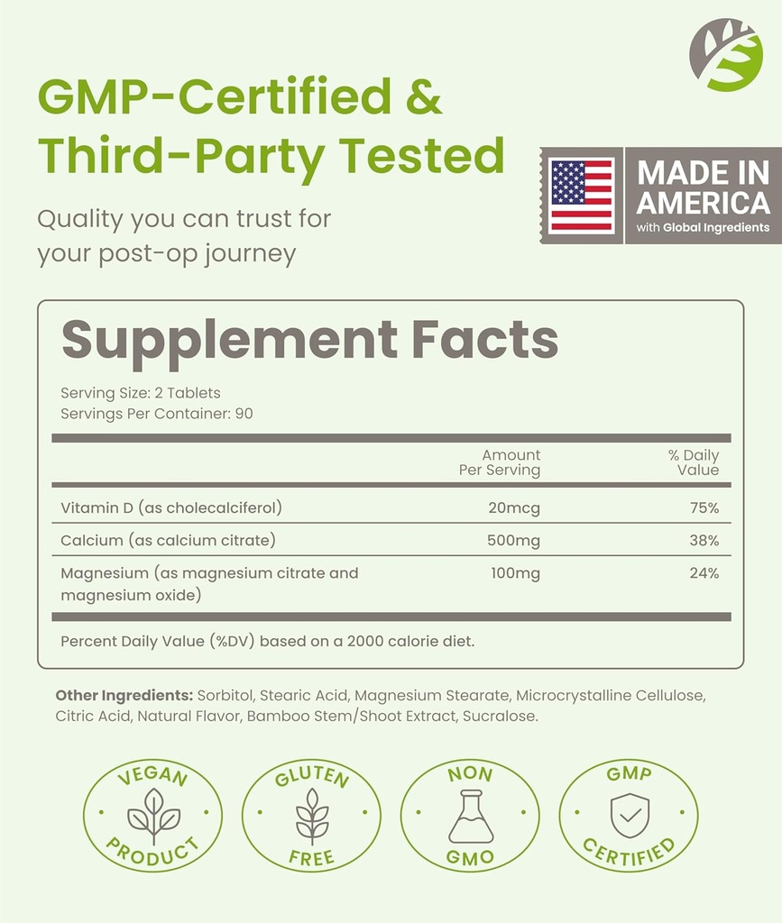 BariSlim Bariatric Calcium Citrate with Magnesium and Vitamin D Tabs - 500 mg of Calcium Citrate Per Serving - Formulated for Patients After Weight Loss Surgery | Mixed Berry (90 Servings) 3