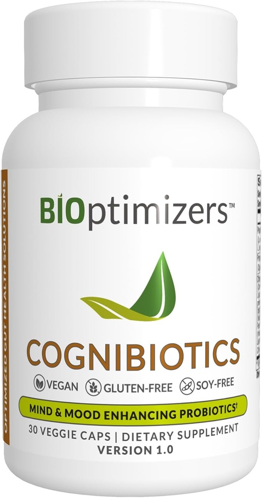BIOptimizers Cognibiotics Probiotic Brain Supplement - Helps Support Mood, Better Focus, Memory, Mental Clarity - 30 Capsules 2