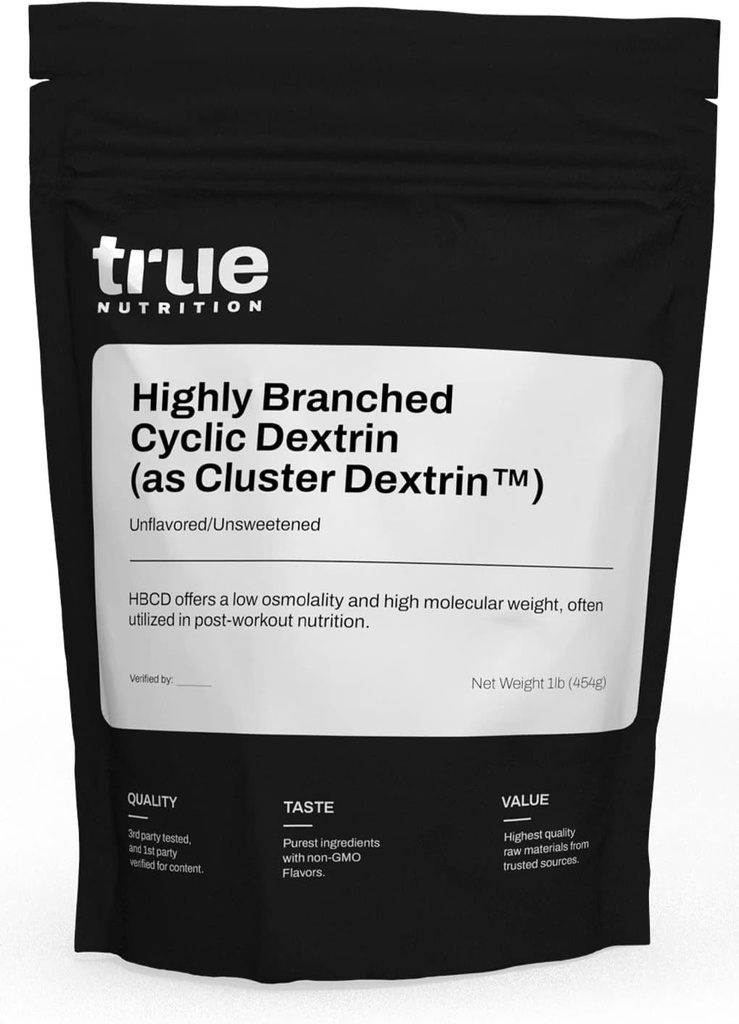 True Nutrition - Highly Branched Cyclic Dextrin - Carbohydrate Powder for Sustained Intra-Workout Energy, Enhanced Post-Workout Muscle Recovery - Vegan and Non-GMO - Unflavored 1lb 2