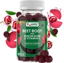 YumVs Beet Root Gummies with Magnesium and Vitamin C - Berry Flavor Beetroot Gummies - Beet Chews for Blood Circulation and Antioxidant Support - Red Beet Gummy- Berry 60 Count (Pack of 1) 2