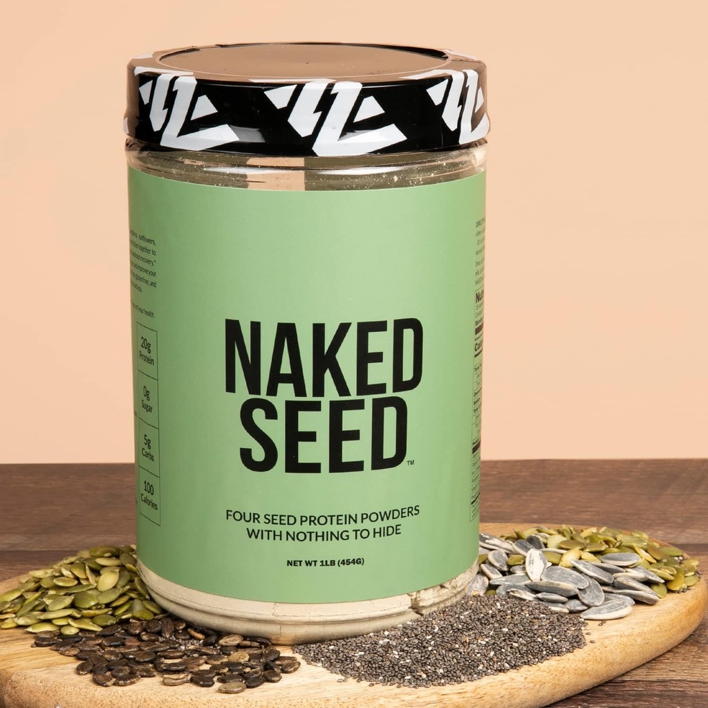 Naked Seed - 4 Seed Protein Powder, Only 4 Ingredients - Chia, Watermelon, Sunflower and Pumpkin Seed - Gluten-Free, Soy Free, Vegan, No Gmos, No Artificial Sweeteners - 15 Servings 4