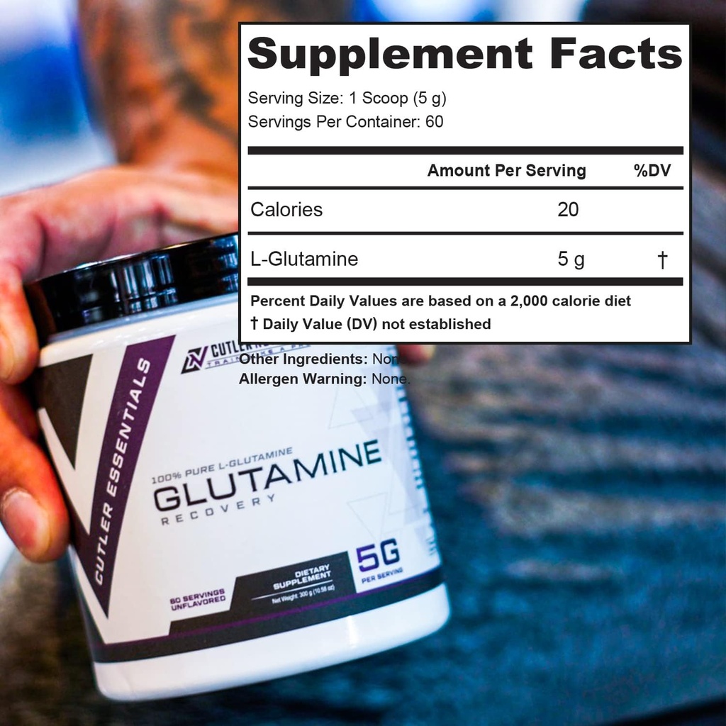 Cutler Essentials 100% Pure L-Glutamine for Enhanced Recovery, Lean Muscle Support and Improved Protein Synthesis | Unflavored, 60 Servings 4