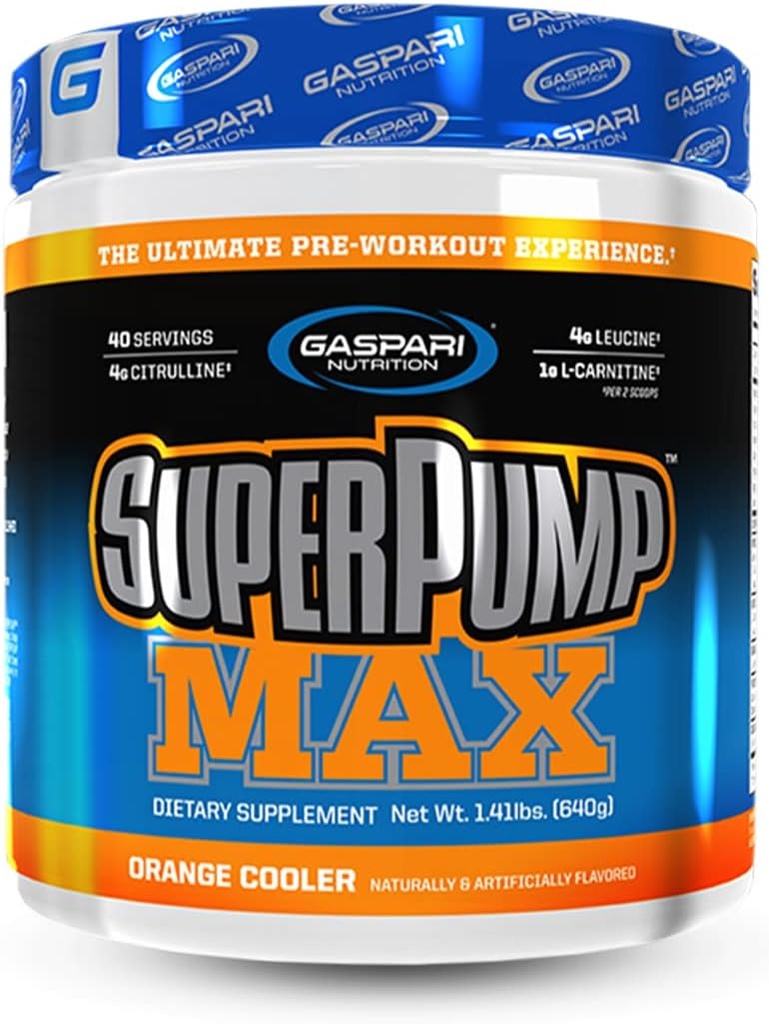 Gaspari Nutrition SuperPump MAX, The Ultimate Pre Workout Powder, Sustained Energy Preworkout, Nitric Oxide Booster, Muscle Growth, Recovery & Replenishes Electrolytes (40 Serving, Orange Cooler) 2