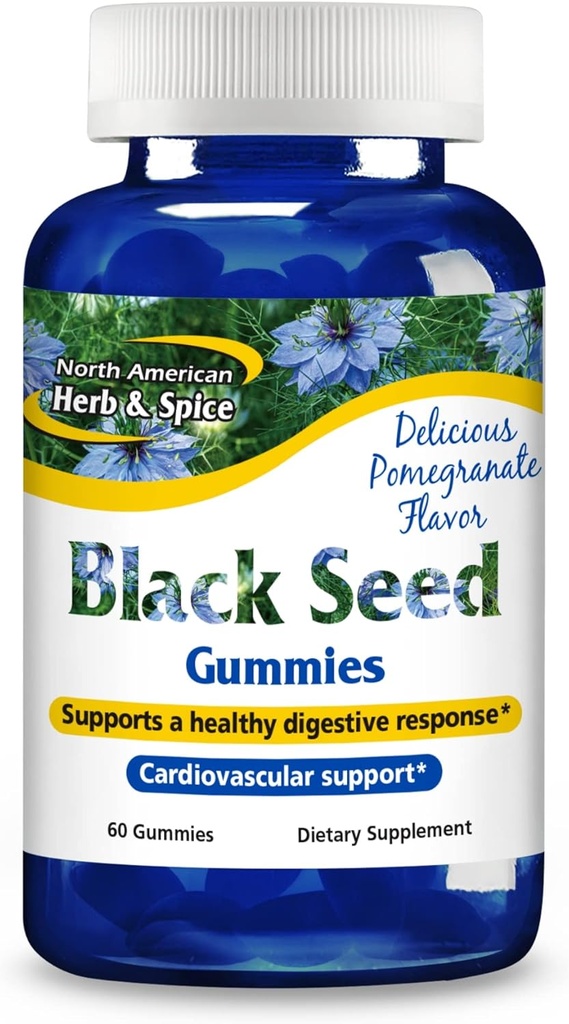 NORTH AMERICAN HERB & SPICE Black Seed Gummies, Pomegranate Flavor - 60 Gummies - Cardiovascular & Digestive Support - Non-GMO - 30 Servings 2