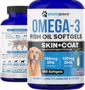 Omega 3 Fish Oil for Dogs Capsules - Salmon Oil for Dogs - Dog Fish Oil Supplement May Help Shedding, Allergy, Itching - Support Dry Skin, Joints - Dog Skin and Coat Supplement - 180 Fish Oil Pills 2