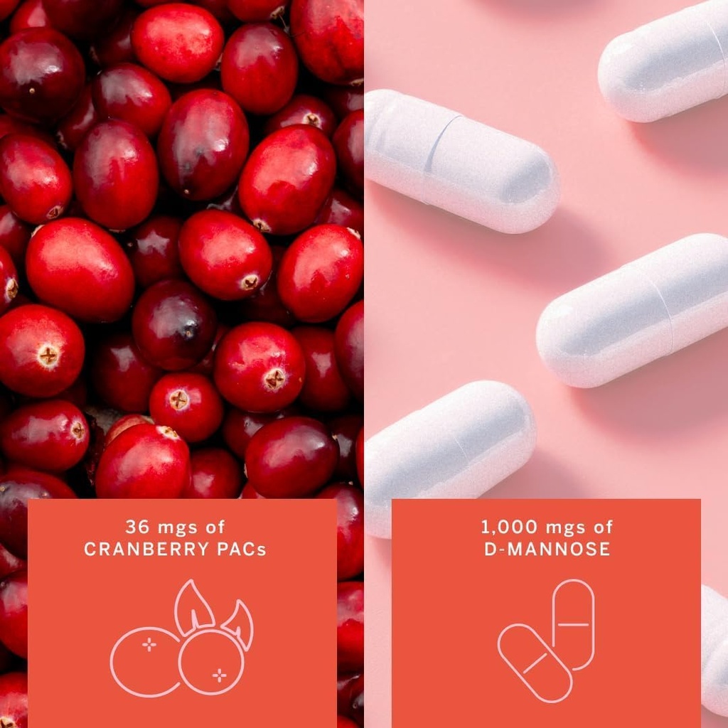 Gemma Stay On Tract Cranberry Supplement - Urinary Tract Support for Women - 36mg of Cranberry PACs and 1,000mg of D-Mannose 60 Count (Pack of 1) 5