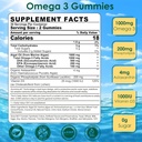 Vegan Omega 3 Gummies + Phospholipids, Astaxanthin, Vitamin D3, DHA 560mg & EPA 280mg, Fish-Free Algae Omega 3 Supplement for Adults & Kids for Brain, Eye, Skin and Overall Health, Sugar Free, 60 Cts 3
