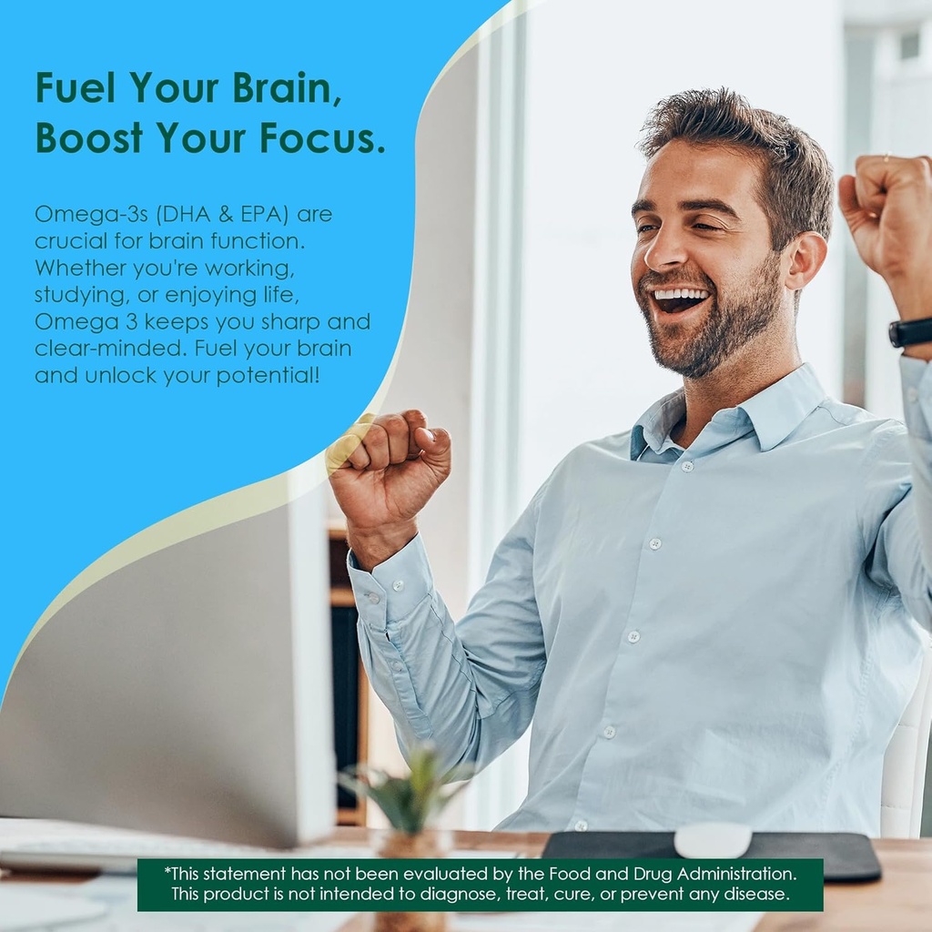 Vegan Omega 3 Gummies + Phospholipids, Astaxanthin, Vitamin D3, DHA 560mg & EPA 280mg, Fish-Free Algae Omega 3 Supplement for Adults & Kids for Brain, Eye, Skin and Overall Health, Sugar Free, 60 Cts 5