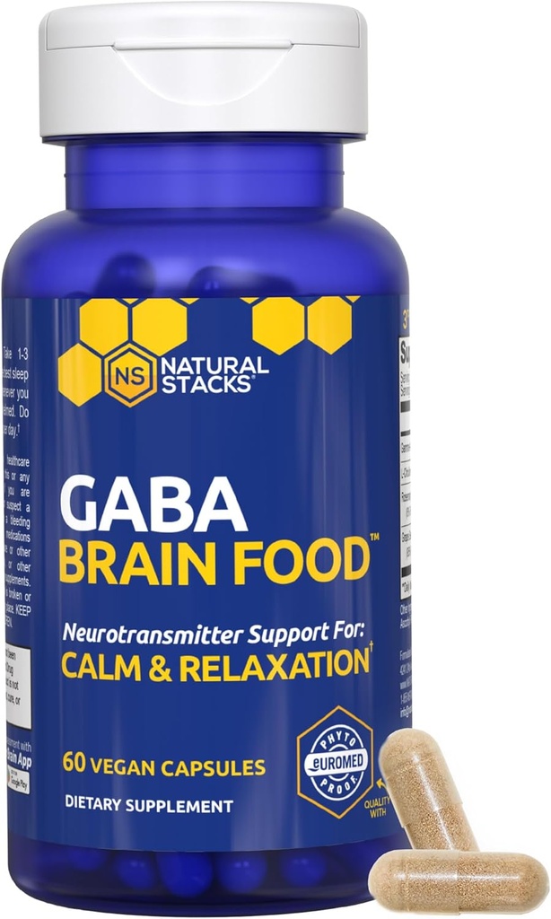 NATURAL STACKS GABA Brain Food + Sleep Magnesium Gummies Bundle - Supports Sleep & Relaxation* - 90 Total Pieces 3