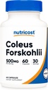 Nutricost Coleus Forskohlii 500mg Serving - Maximum Strength Formula 60 Caps (2 Bottles) 2