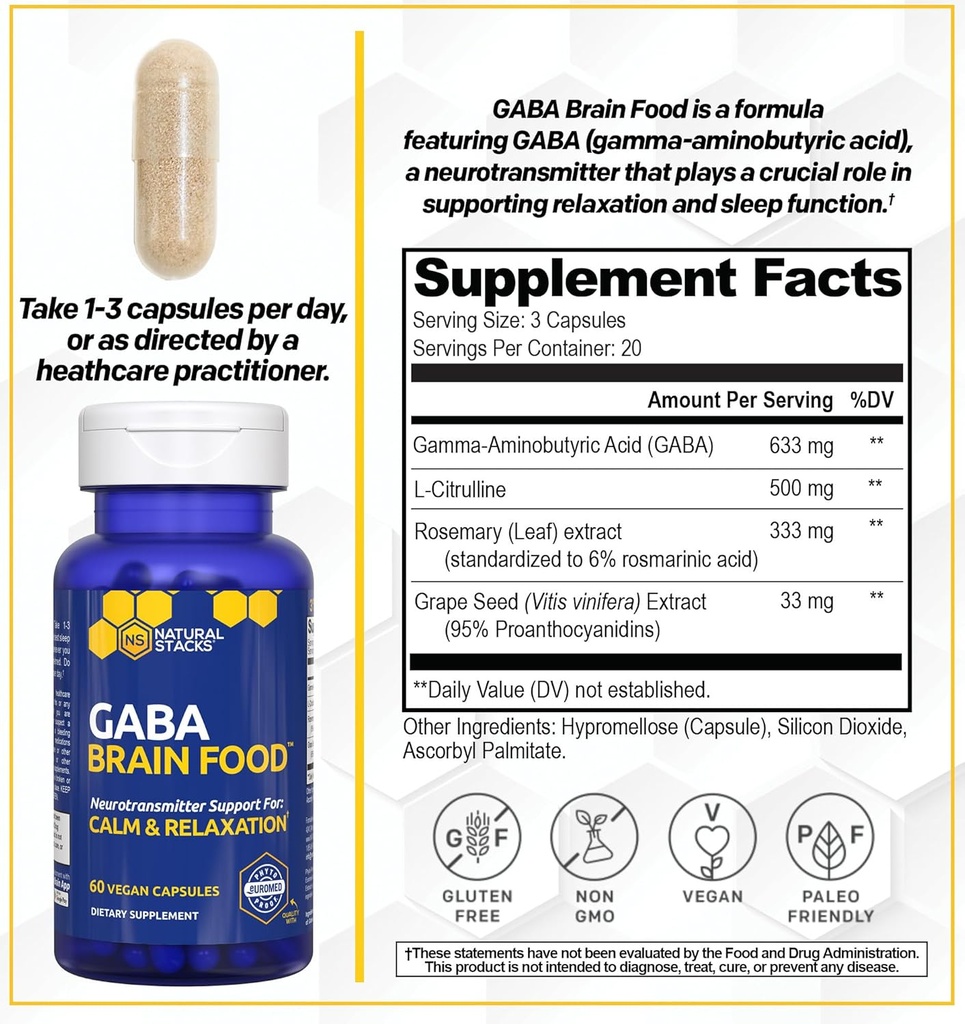 NATURAL STACKS GABA Brain Food + Sleep Magnesium Gummies Bundle - Supports Sleep & Relaxation* - 90 Total Pieces 5