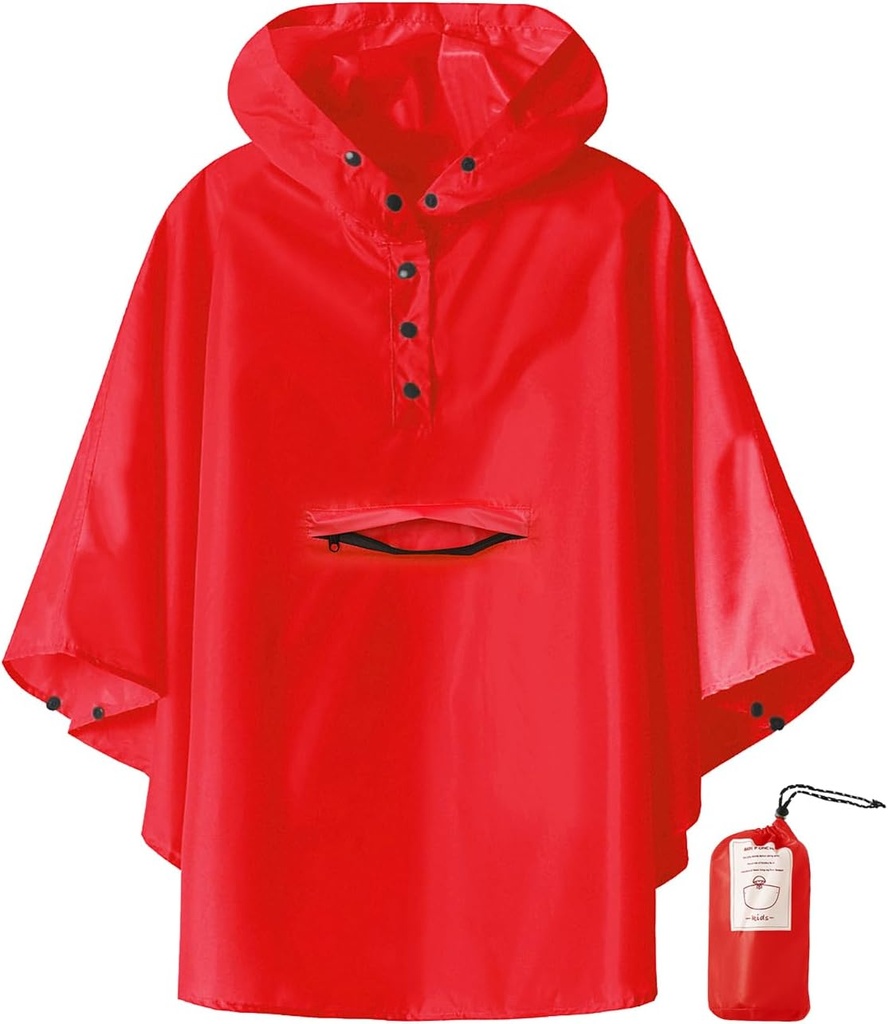 SaphiRose Lightweight Kids Rain Poncho Jacket Waterproof Outwear Rain Coat 2