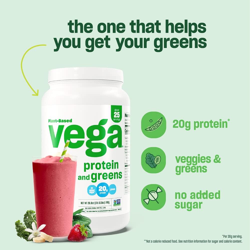 Vega Protein and Greens Protein Powder Chocolate (19 Servings) - 20g Plant Based Protein Plus Veggies, Vegan, Non GMO, Pea Protein for Women and Men, 1.4lb (Packaging May Vary) 6