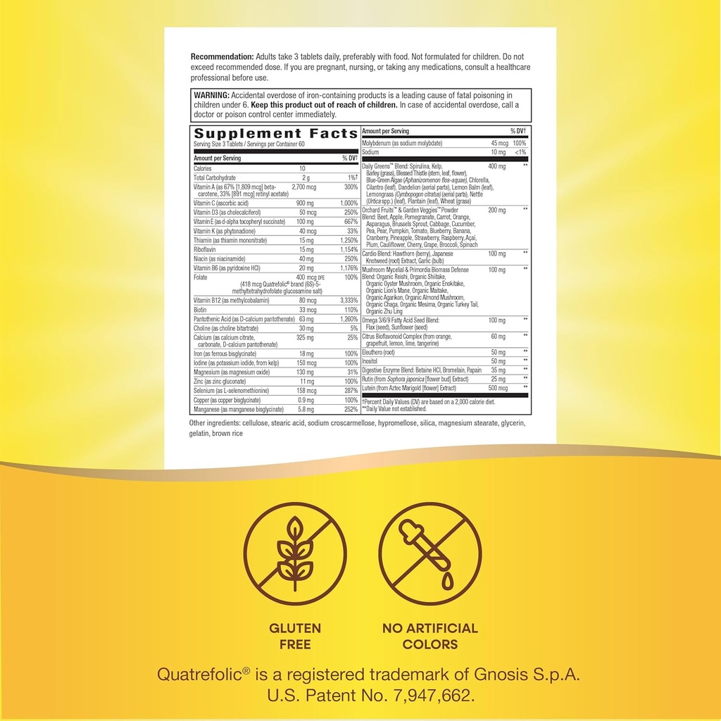 Nature's Way Alive! Max3 Potency Daily Multivitamin, Methylated B12 and Folate, Ultra Potency B-vitamins to Support Energy Metabolism*, 180 Tablets 6