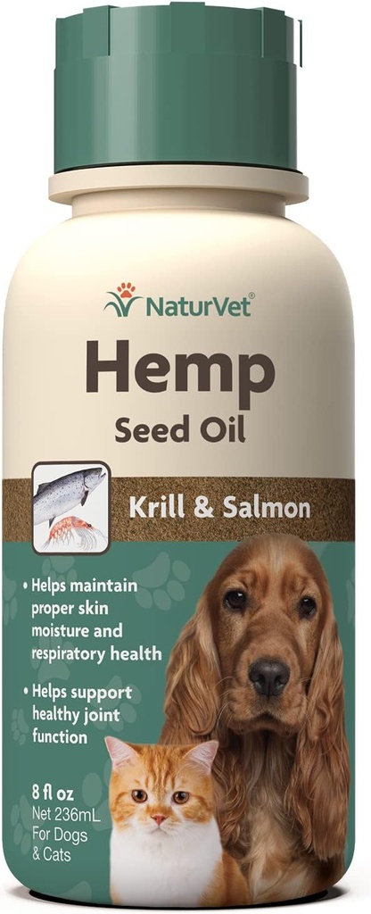 NaturVet Hemp Seed Oil Krill and Salmon, 16 oz. Liquid, Made in The USA 2