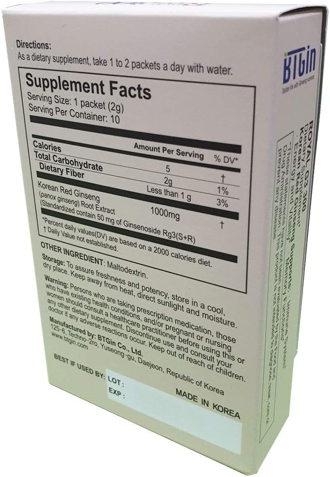Premium RG3 300 Korean Red Ginseng Powder - Enhanced Ginsenosides (50mg Rg3/Sachet), Made in Korea, 10 Sachets 6