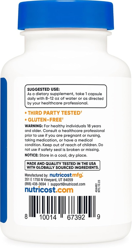 Nutricost Policosanol 100mg, 120 Capsules - Gluten Free, Non-GMO, and Vegetarian Friendly 5