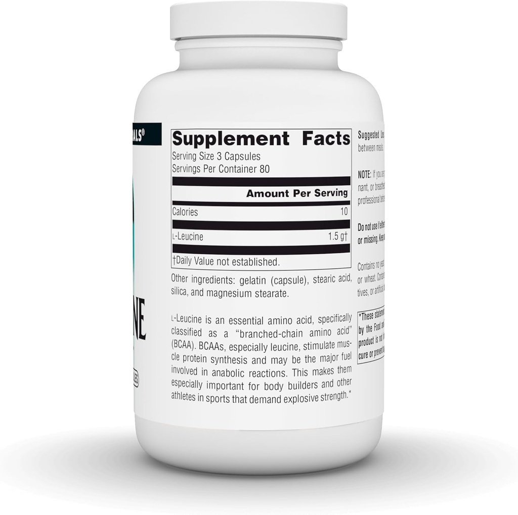 Source Naturals L-Leucine, Energy Support*, A Free Form Essential Amino Acid Supplement for Energy Support - 240 Capsules 4