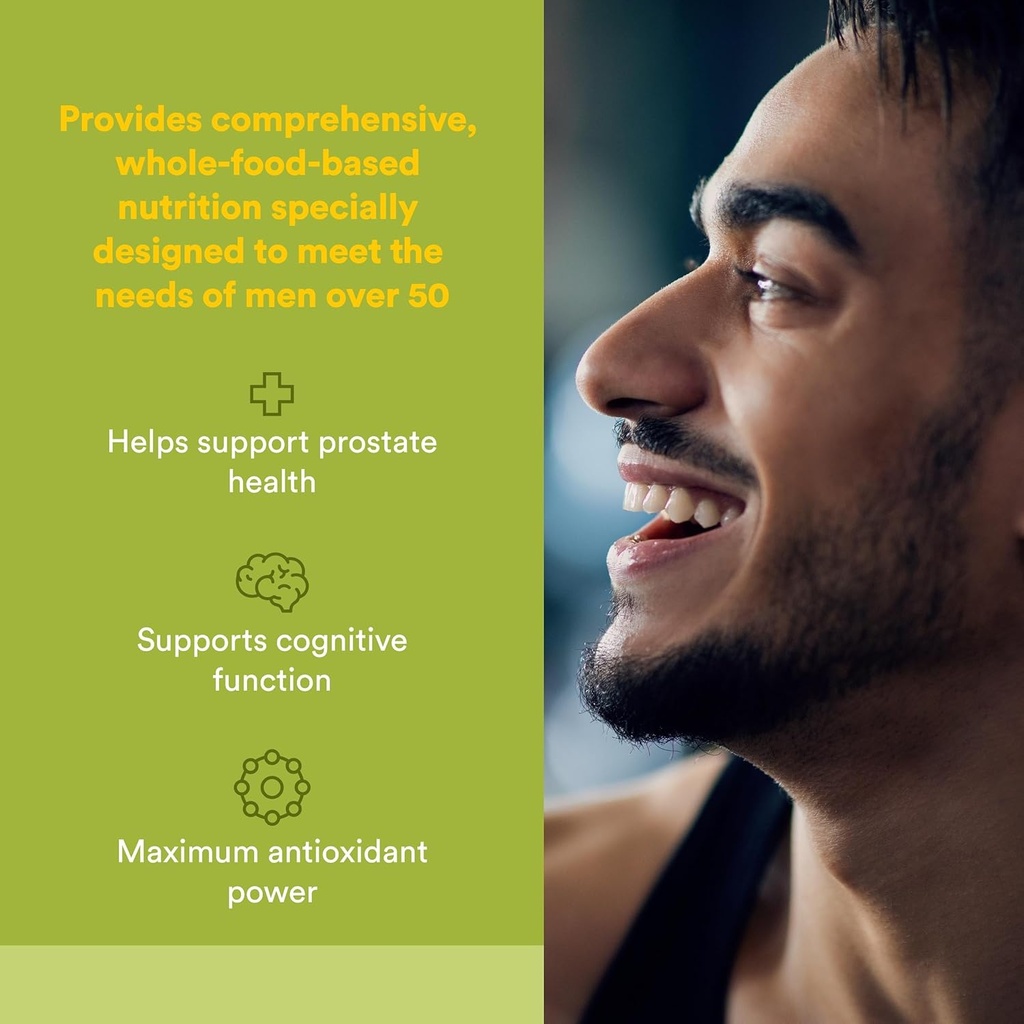 Natural Factors Whole Earth & Sea Men's 50+ Multivitamin & Mineral - Daily Nutritional Support Multivitamin - Supports Brain Health & Immune System Function - Vegan - 120 Tablets (60 Servings) 3