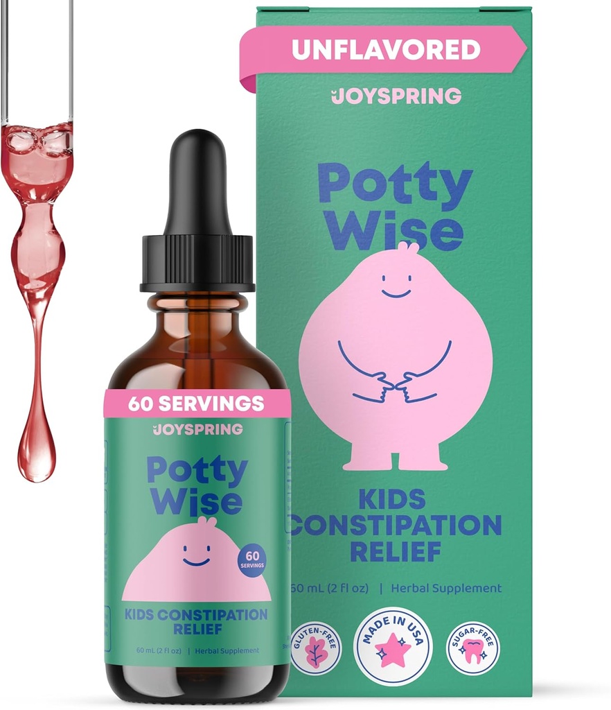 JoySpring Potty Wise – Gentle Digestive Support for Kids – Promotes Healthy Digestion with Senna & Elderberry – Vegan, Gluten-Free, Sugar-Free (2 fl oz) 60 Servings 2
