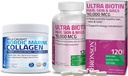 Bronson Marine Collagen Peptides Hydrolyzed Protein Powder + Ultra Biotin 10,000 Mcg Hair Skin and Nails Supplement 2