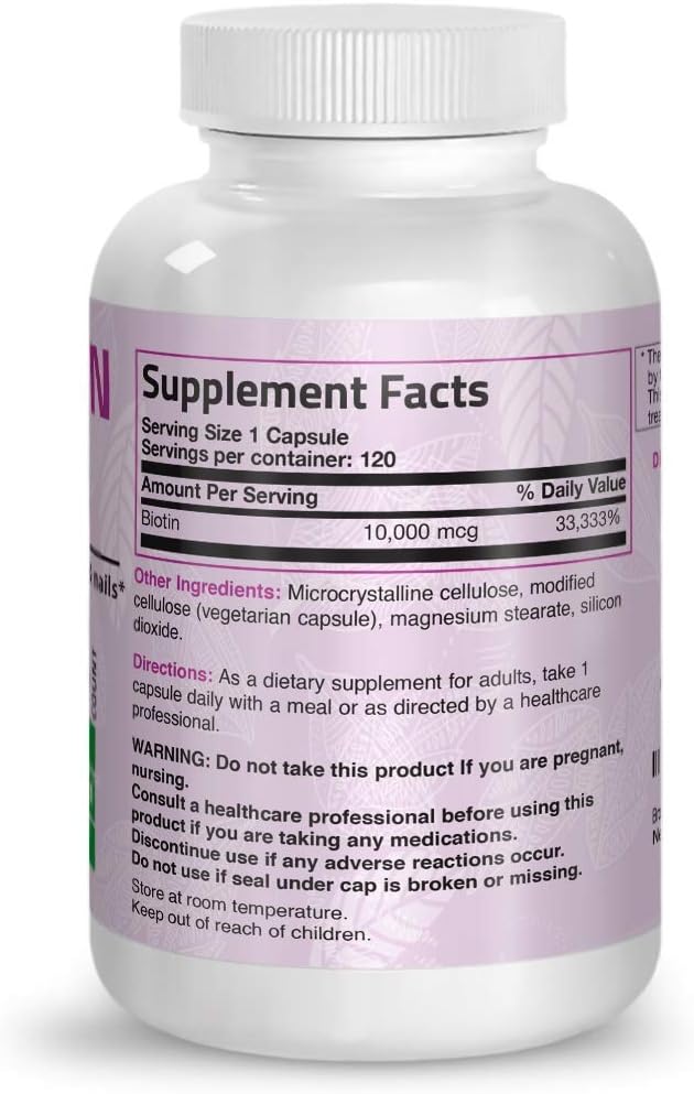 Bronson Marine Collagen Peptides Hydrolyzed Protein Powder + Ultra Biotin 10,000 Mcg Hair Skin and Nails Supplement 5