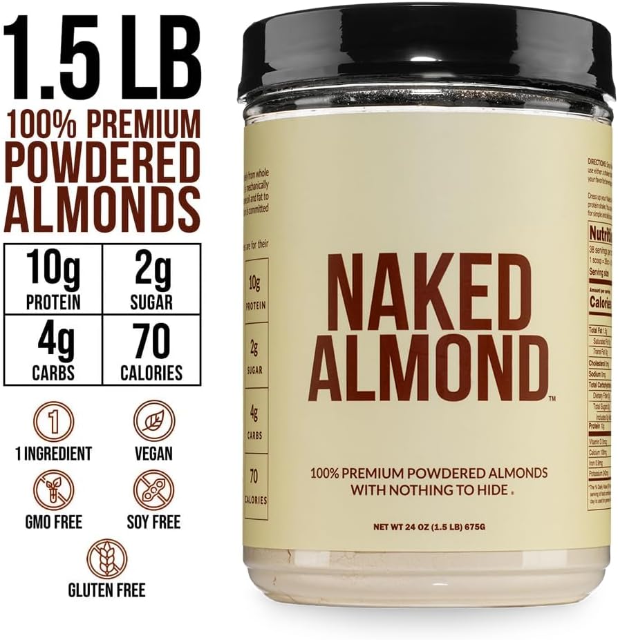 NAKED Almond Protein Powder from US Farms, Only 1 Ingredient, Vegan, Gluten-Free, No Additives, No Salt, No Sugar - 38 Servings - 1.5LB 4