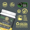 Pre Workout Powder Energy Drink Non-Stim & Caffeine Free | Vegan Plant-Based Supplement | Pump Hydrate Focus Endurance & Strength Builder | Yuzu Mango Flavored 30 Serving Active Preworkout 4