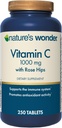 Nature's Wonder Vitamin C 1000 mg with Rose Hips Tablets for Immune Health, 250 Servings, 250 count 2