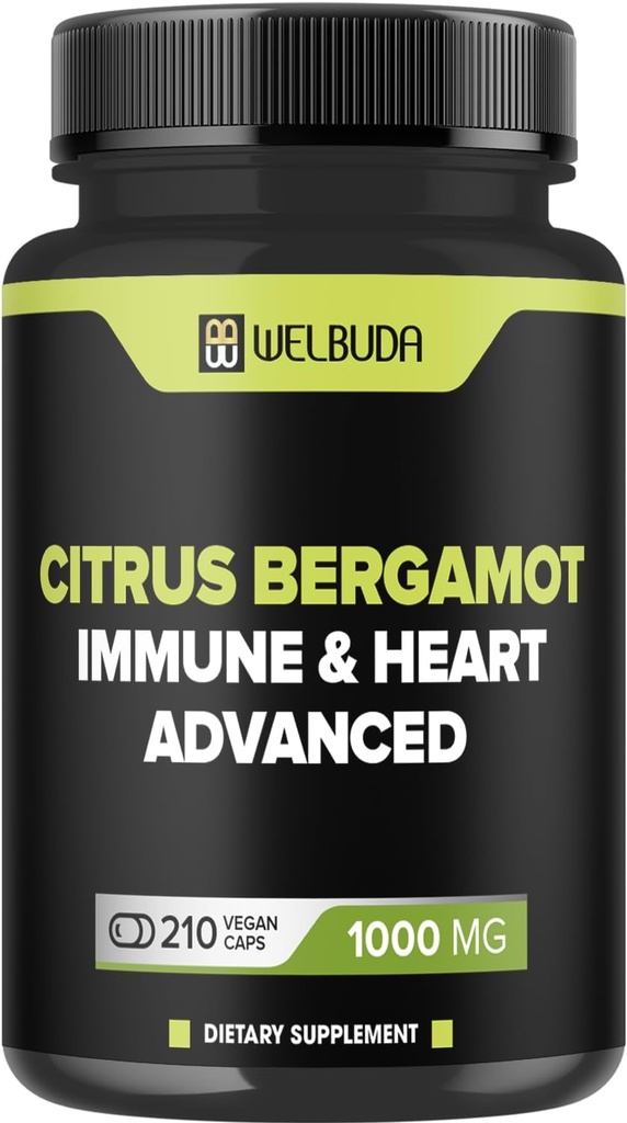 Citrus Bergamot with Olive Leaf, Hawthorn Berry & More - Combined Formula for Circulatory Health, Protective Function, Skin Health - 210 Capsules - 105 Day 2