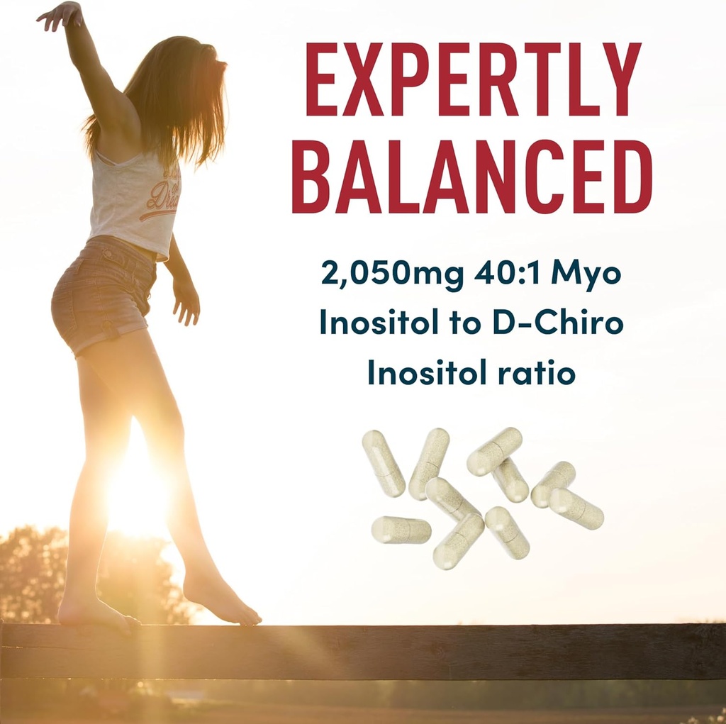 Myo and D-Chiro Inositol Supplement 40:1 Ratio - 2,000 mg Myo-Inositol plus Maca Root & Calming Ashwagandha - Healthy Ovarian Support Vitamins and Fertility Supplements for Women - 120 Vegan Capsules 4