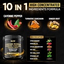 Cayenne Pepper Capsules with Turmeric Curcumin Root, Ginger Root, Berberine HCl & More - Support Immune System, Digestion, Joint Health & Heart Health - 150 Capsules 4
