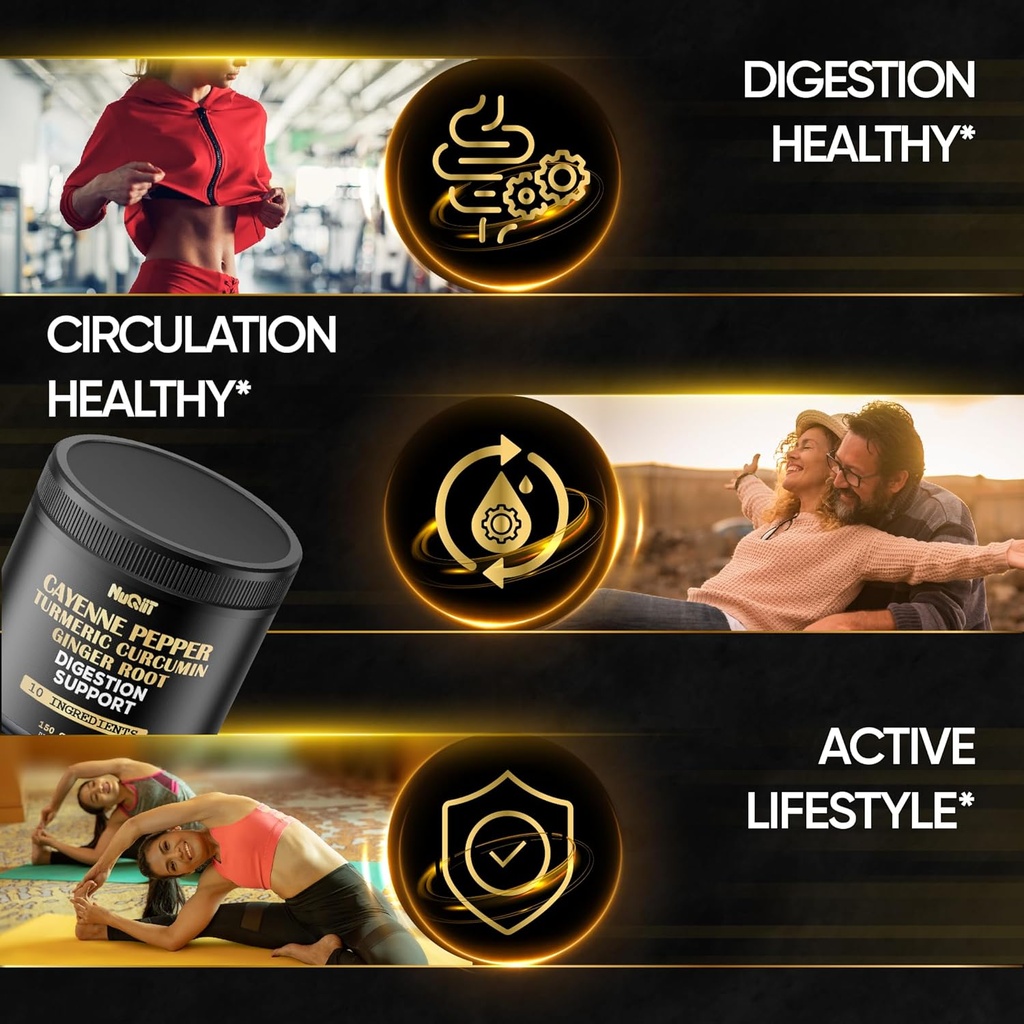 Cayenne Pepper Capsules with Turmeric Curcumin Root, Ginger Root, Berberine HCl & More - Support Immune System, Digestion, Joint Health & Heart Health - 150 Capsules 5