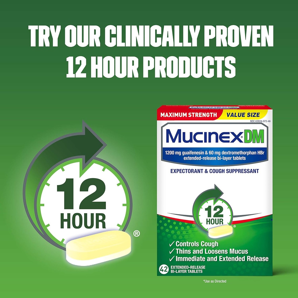 Mucinex Fast-Max Maximum Strength DM MAX, Symptom Relief, Cough Suppressant and Expectorant, Honey & Berry Flavor, 6 FL OZ 5