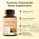 Turmeric Supplement & Chamomile Capsules for Sleep - Organic Turmeric Sleep Supplement with Chamomile Flowers Extract (Manzanilla) - Relaxation & Stress Support - Joint & Digestive Health. 60 Capsules 6