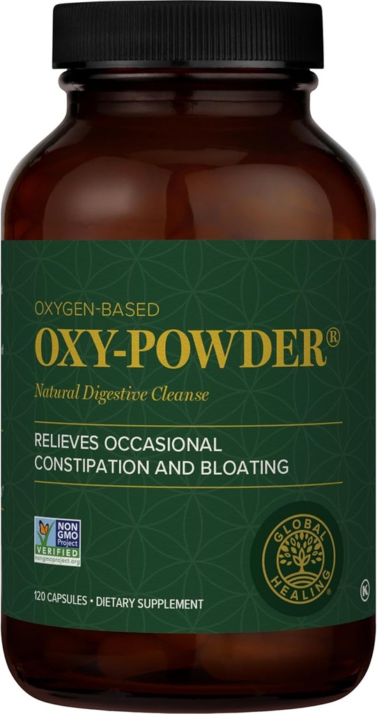 Global Healing Center Oxy-Powder Oxygen Based Safe and Natural Colon Cleanser and Relief from Occasional Constipation (120 Capsules)(Packaging may vary) 2