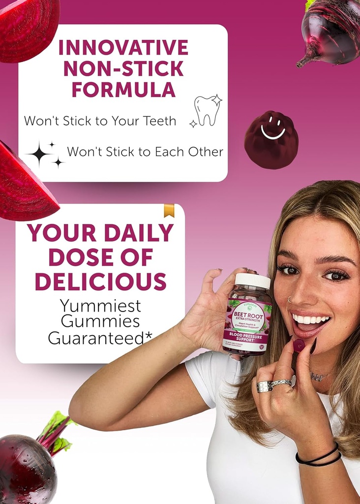 Lunakai USA Made Beet Root Gummies with Antioxidant Blend - Delicious Non-GMO Beet Chews, 60ct 4