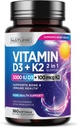 Built by Nature Vitamin D3 K2 with Cold Pressed Extra Virgin Olive Oil – 5000 IU Vitamin D, 100mcg Vitamin K MK-7 Supplement – Easy to Swallow Mini Soft Gels - 1 Year Supply - 360 Softgels 2